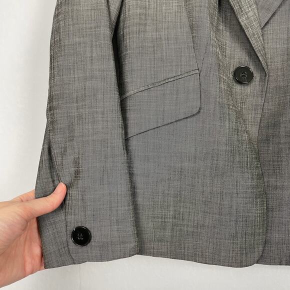 Classiques Entier | Gray & Black Blend Single Button Blazer Jacket - Picture 4 of 10